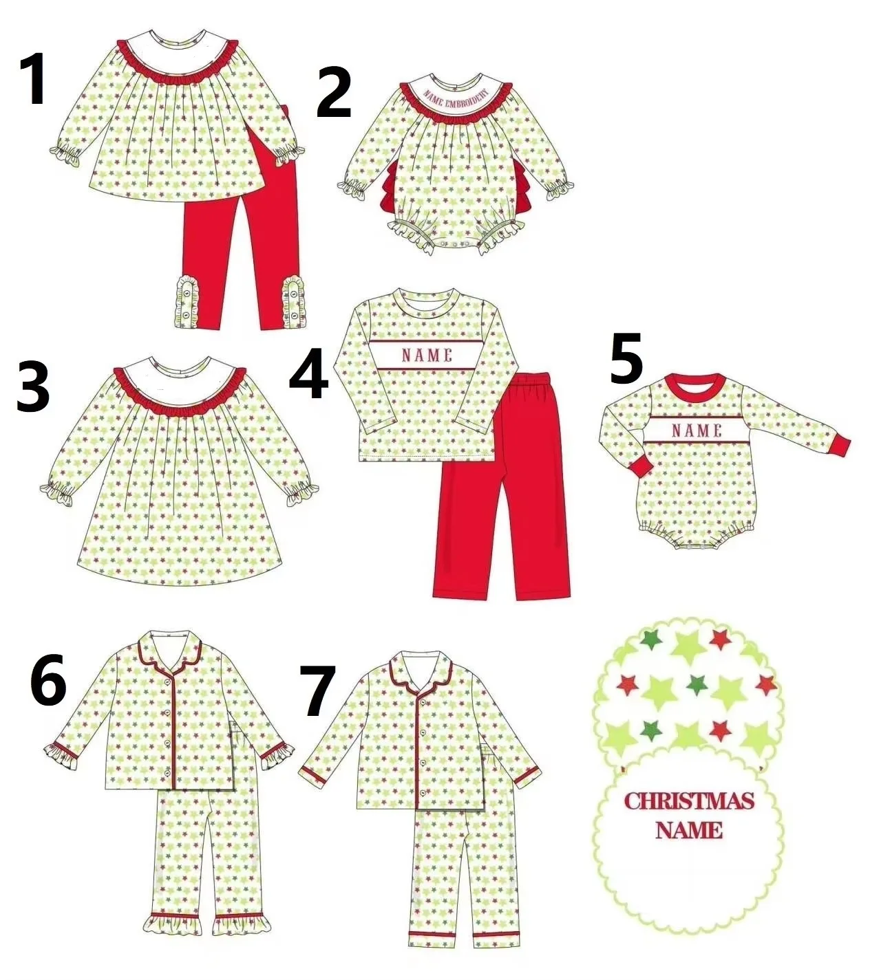 

Christmas red long-sleeved boys and girls baby onesies can be customized boutique children's clothing wholesale