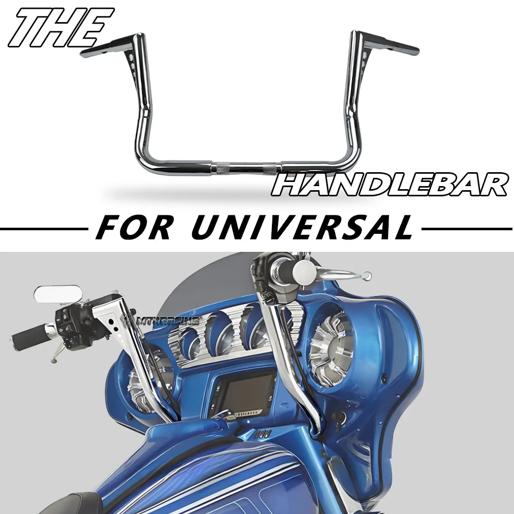 

MTKRACING Motorcycle Accessory Fat Chizeled Ape Hanger Handlebar For Harley UNIVERSAL