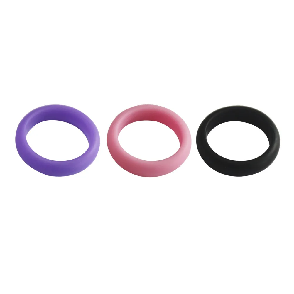 3Pcs Silicone Rings for Sports Fitness Gym Swimming Diving Outdoor Activities Flexible Waterproof Non-Conductive Safety Wedding