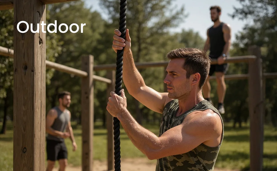 Hochbelastbares Kampfseil 3,7cm x 3m - Nicht Ausfransendes Trainingsseil, Dick für Heimfitness, Cardio & Krafttraining – Detail 4