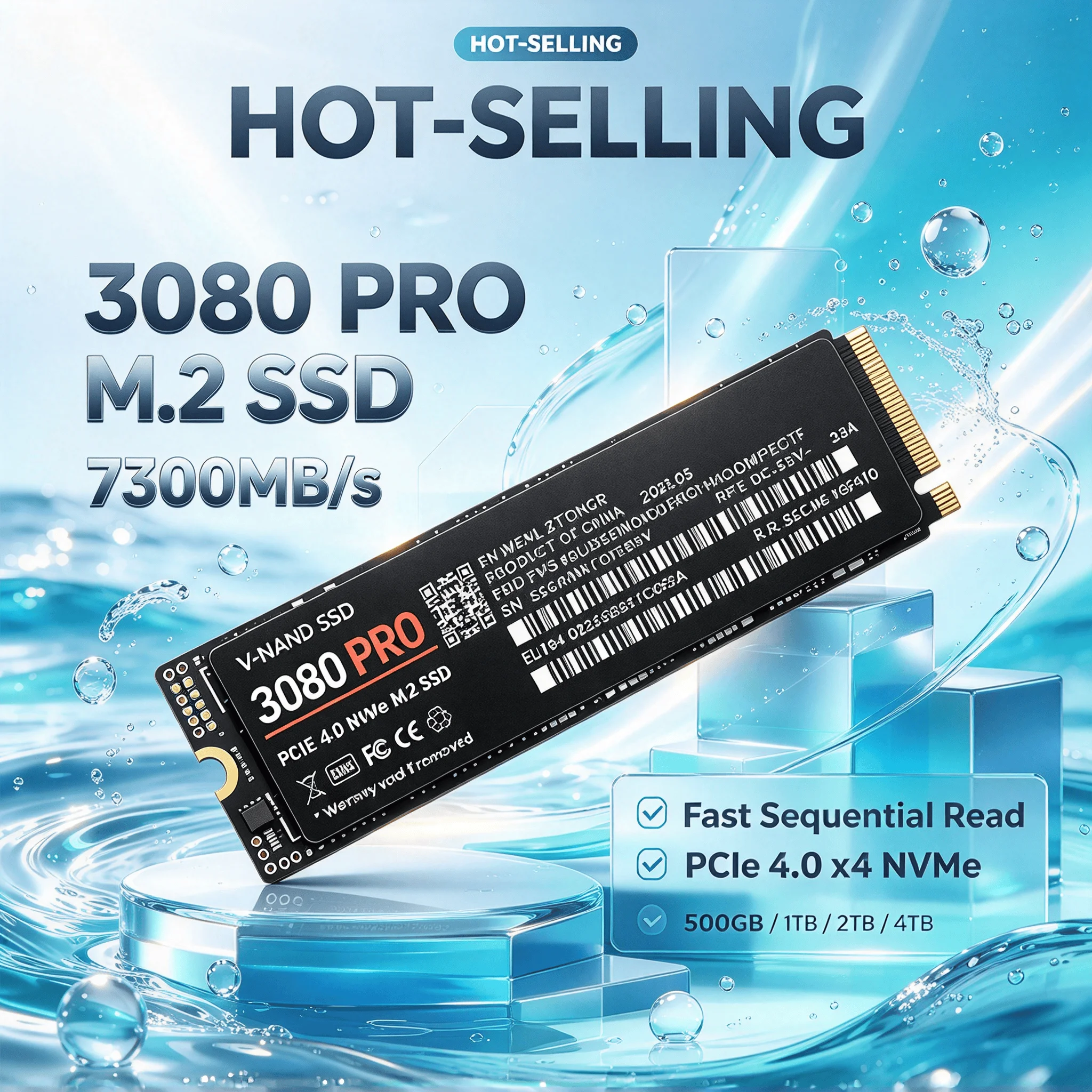 Internal Solid State Drive 3080 PRO 500GB 1TB 2TB 4TB M.2 NVMe SSD PCIe 4.0 for Gaming Office Laptop PC High Speed Max 4K