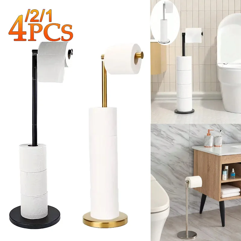 

1-4 шт. держатель для бумажных полотенец для ванной комнаты из нержавеющей стали напольный держатель для туалетной бумаги однополюсная кухонная напольная полка