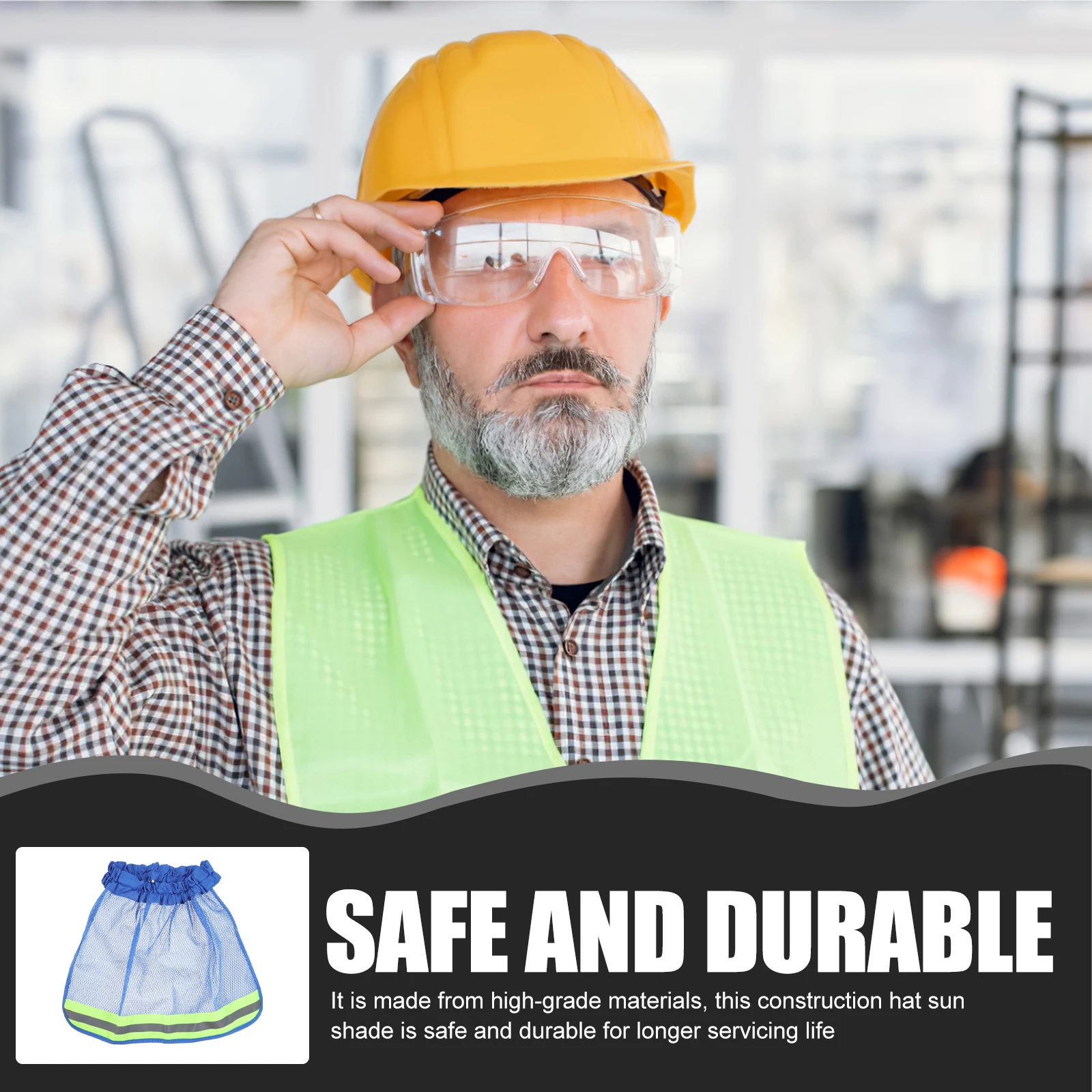 

2pcs Construction Hat Visor Neck Shield Sun Shade Hats For Men Breathable Quick-Drying Brim Protector Outdoor Gardening