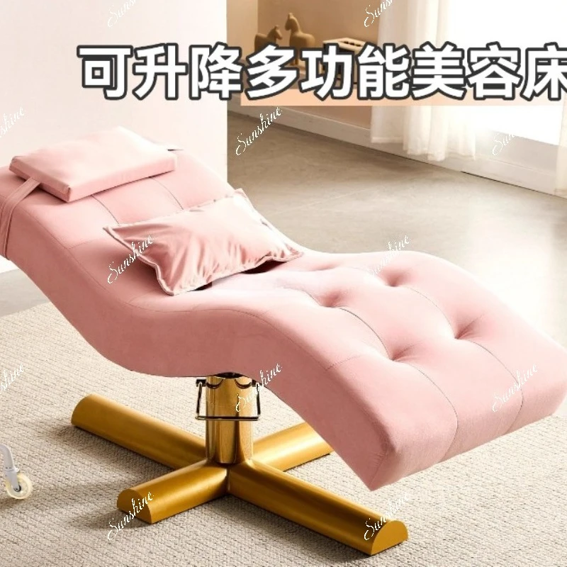 Beauty salon special spa massage bed S type professional embroidery eyelash bed can be lifted