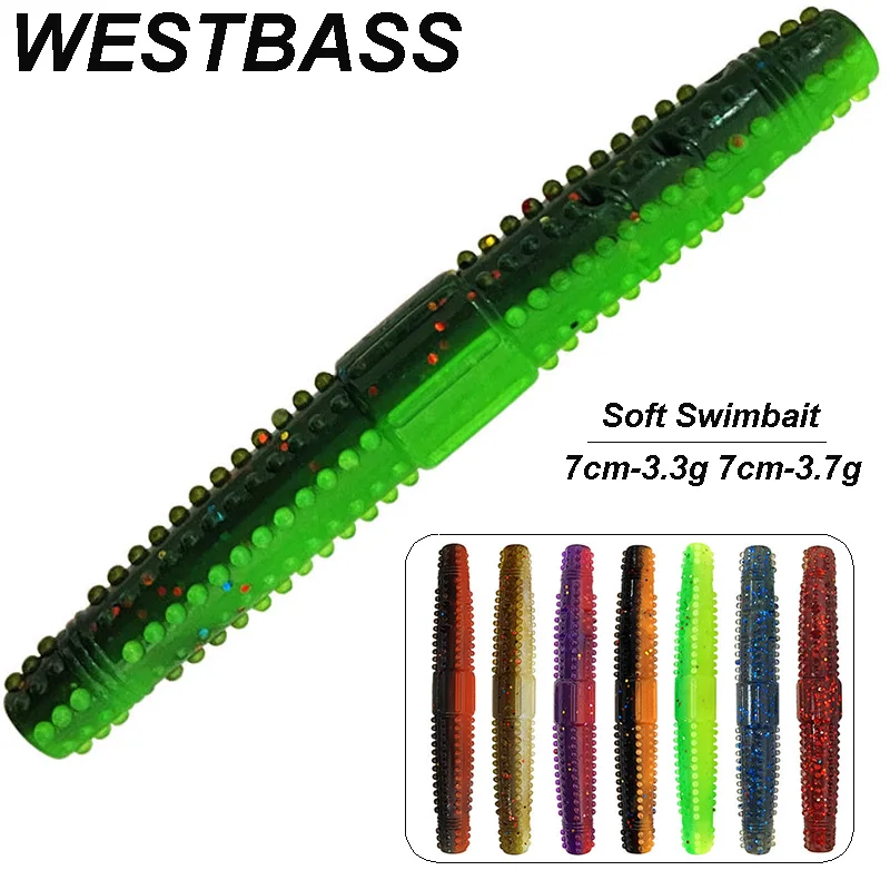 WESTBASS 5PCS Ned Rig Soft Baits 7cm Silicone Worm Lures Rubber Fishing leurre souple Floating Swimbait Fishy Smell cebos suave