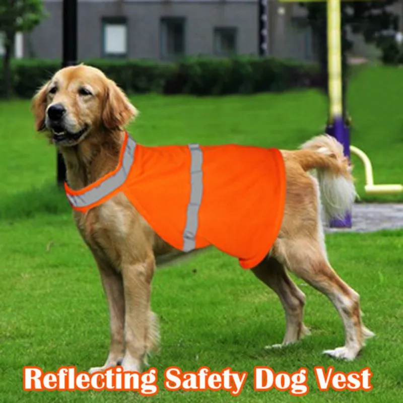 Pet Reflective Dog Vest Clothes High Visibility Jacket Small Large Dogs Fluorescent Safety Vests Puppy Outdoor Hiking Walking