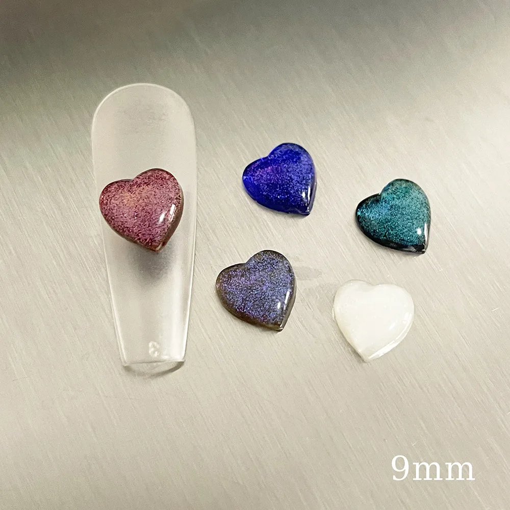 7style ハートネイルオーナメント 多用途キラキラハート型レジンネイルアクセサリー シルバーゴールドハートリベット ネイル飾り 404art