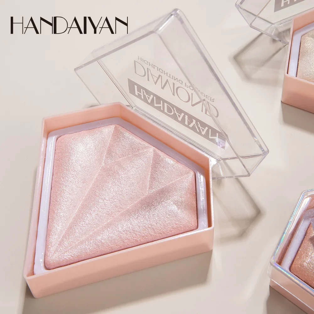 HANDAIYAN 5 cores iluminador em pó iluminar a cor da pele contorno shimmer sexy glitter em pó à prova dwaterproof água blush pó facial 8g