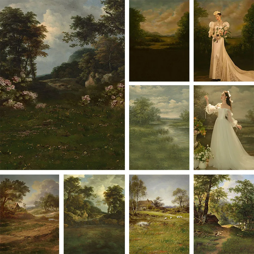 Mehofond Photography Background Rural Scenery Forest Oil Painting Kid Birthday Adult Wedding Portrait Decor Backdrop Photo Studi