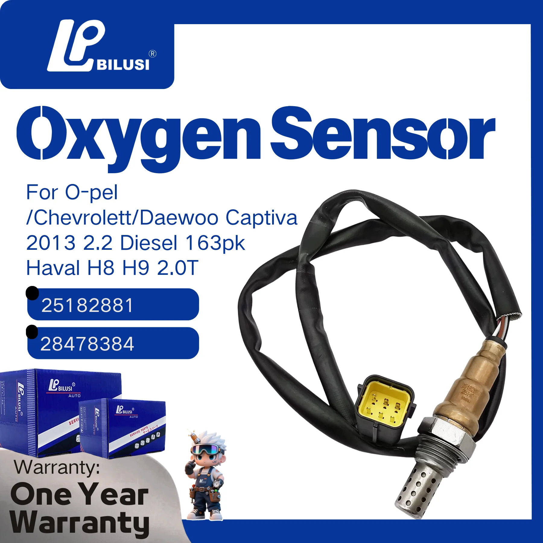 BILUSI 25182881  Oxygen Sensor 28478384 For O-pel /Chevrolett/Daewoo Captiva 2013 2.2 Diesel 163pk  Haval H8 H9 2.0T