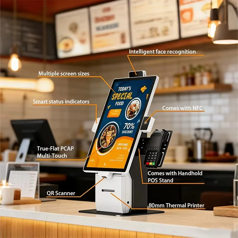23.8 Inch Self Payment Service Kiosk Automatic Restaurant Hotel Store Ordering Kiosk Android All in One Checkout Machine
