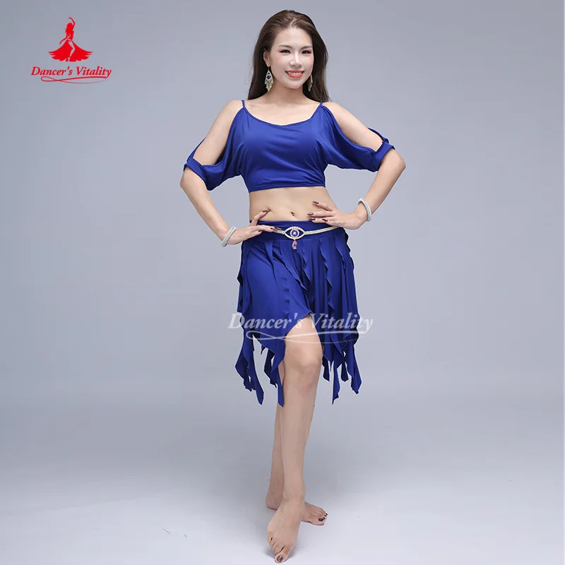 Traje de dança do ventre para mulheres, conjunto de roupas de prática macias e confortáveis, dançarina adulta, roupas de treinamento sexy e elegantes