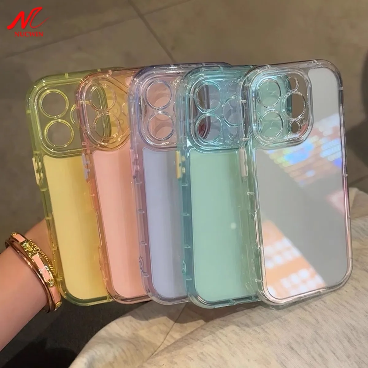 Luxuriöse Candy-Color Stoßfeste Handyhülle für iPhone 16 Pro Max 15 13 12 Pro Max 14 Plus Anti-Klopf-Bumper Weiche Silikonhülle
