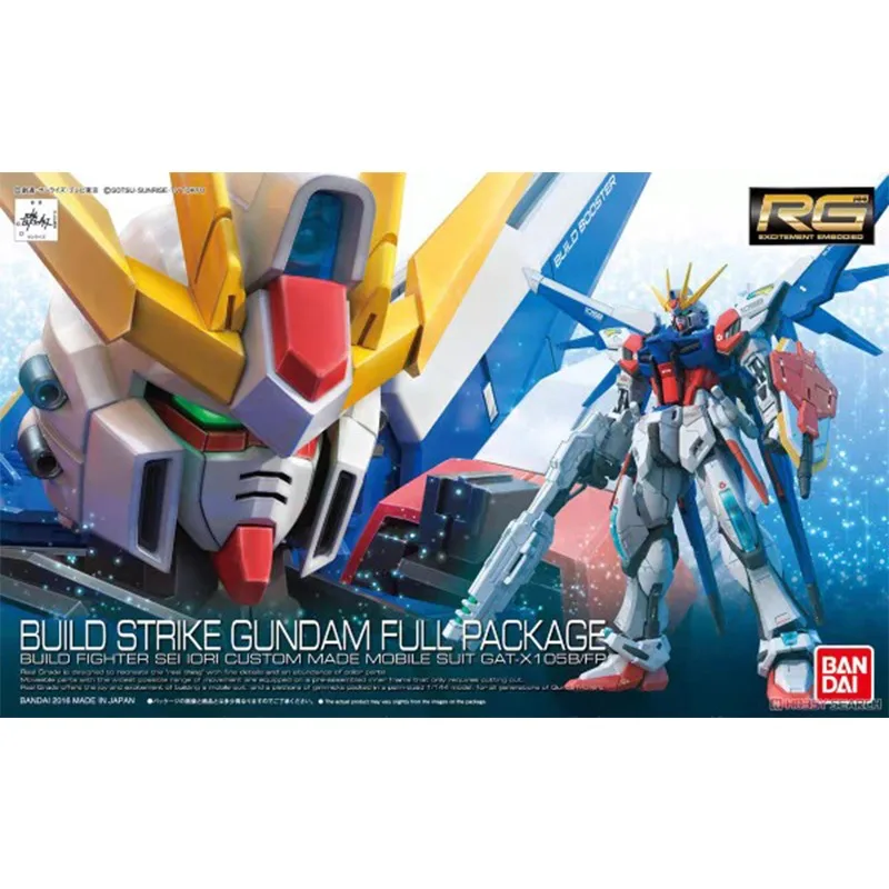 Original Genuine Bandai Anime BUILD STRIKE GUNDAM FULL PACKAGE RG 1/144 Assembly Model Toys Action Figure Gifts Collectible Kids