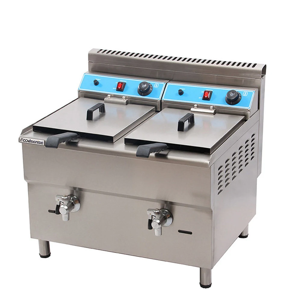 Industrial Automatic Temperature Control Propane Gas Double Sided Fryer Basket Deep Fryer For Chicken With Frying Parts