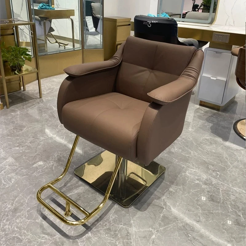 Reclining Comfortable Vintage Barber Chair Professional Makeup Barber Chair Luxury Relaxing Cadeira De Barbeiro Salon Furniture