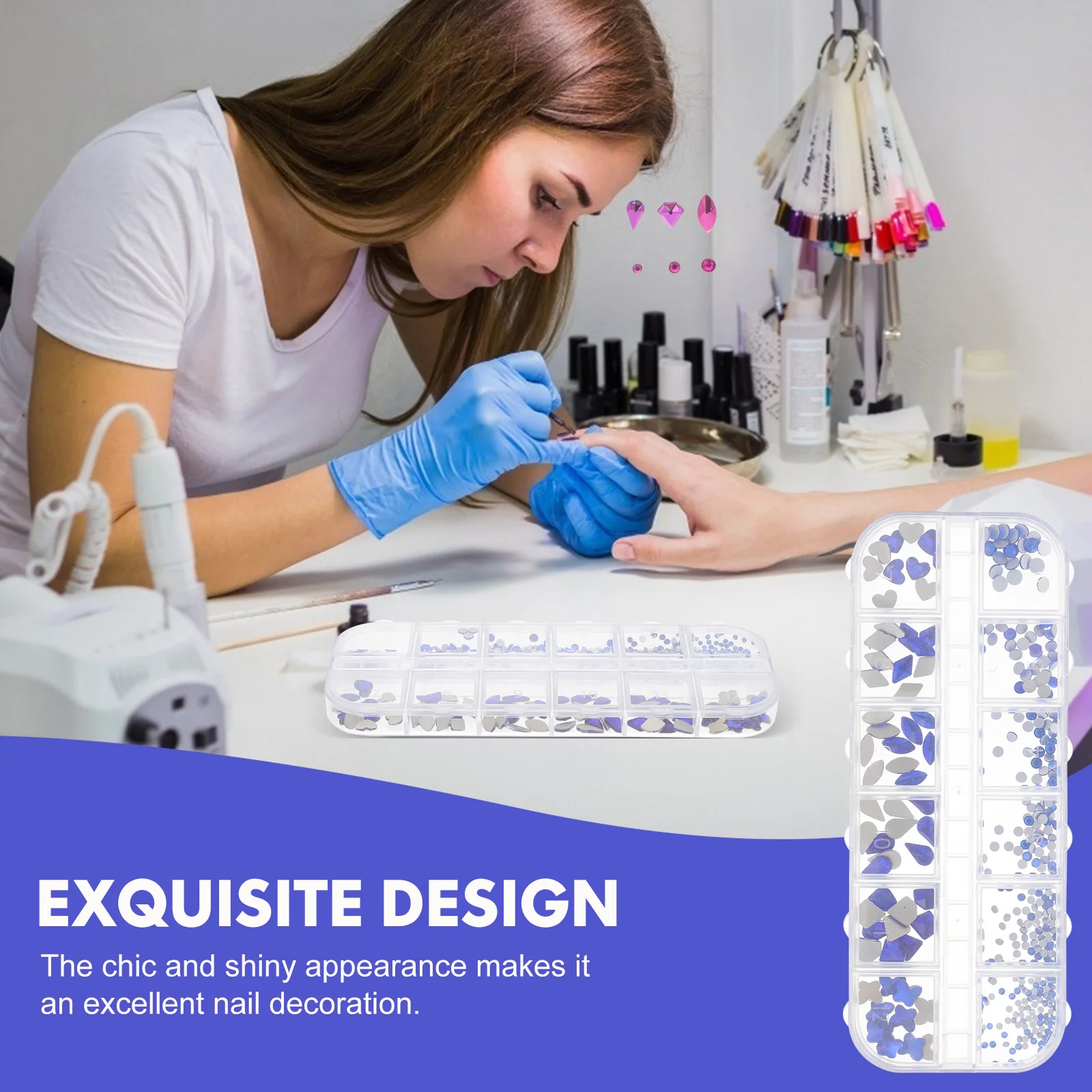

Nail Art Accessories Rhinestones for Nails Multicolor Decoration Resin Manicure Charm