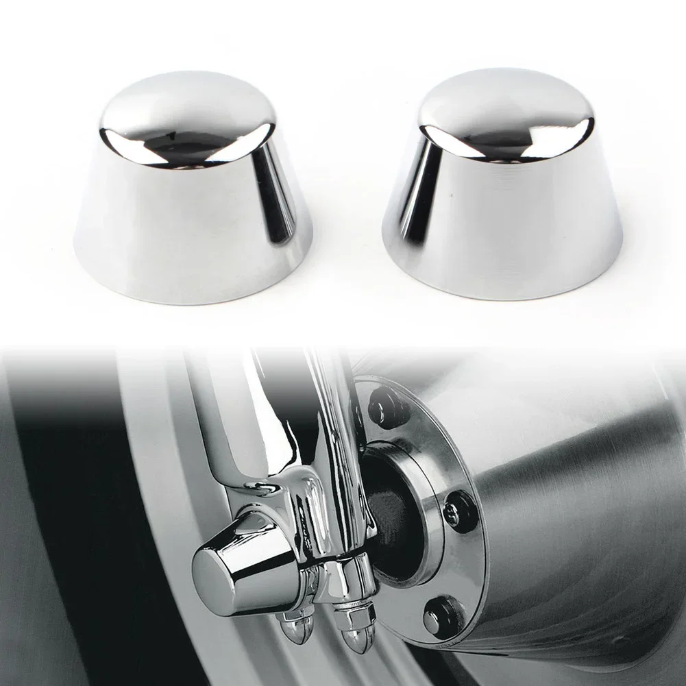 2X Motorcycle Front Axle Cap Nut Covers Accessories For Harley Davidson Sportster Dyna Road Glide King Softails FLSTC FXDWG FXWG