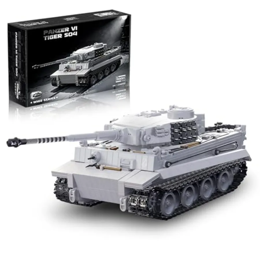 

WW2 Tiger Heavy Tank S04 Building Sets Panzer VI Army Military Vehicles Collectible Model for Adults Boys 14+ 1544PCS