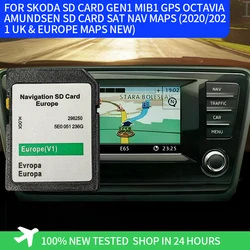 Per Skoda SD Card GEN1 MIB1 GPS Octavia Amundsen SD Card Sat Nav Maps (2020/2021 mappe UK & Europe novità)