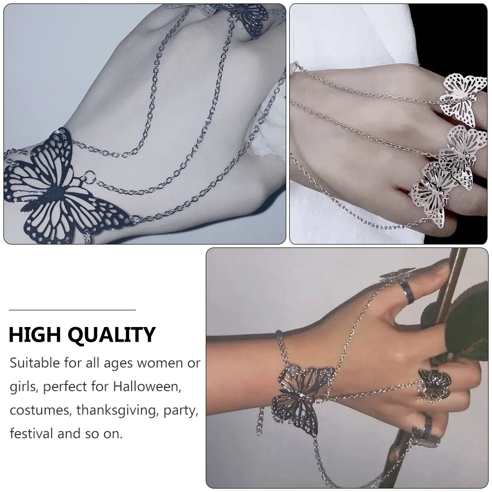 Butterfly Mitten Bracelet Women Bracelets Fingers Hand Wrist Chain Decor Simple Wristband Alloy Female Delicate