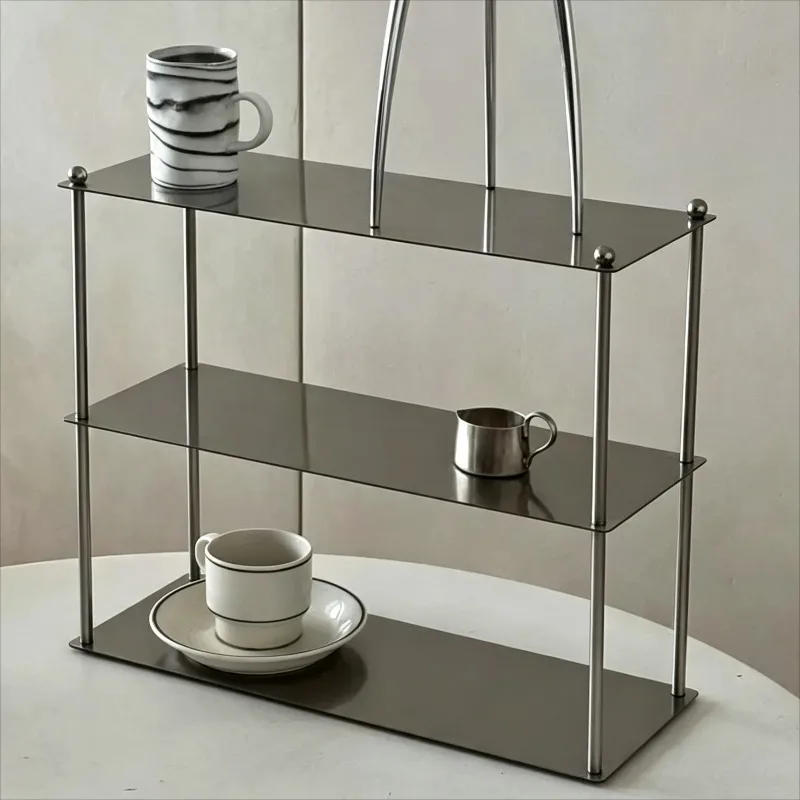 Stainless Steel Storage Rack Countertop Kitchen Organizer Holders Home Multifunctional Storages Racks Portable Display Stand