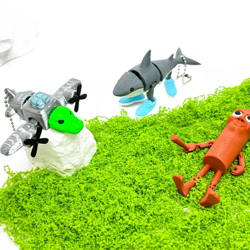 تونغ تونغ تونغ صحور ثلاثية الأبعاد مطبوعة الحيوان الجبال والبحار مضحك القرش تحصيل مجردة النحت رف الكتب الإيطالية ديكور #5