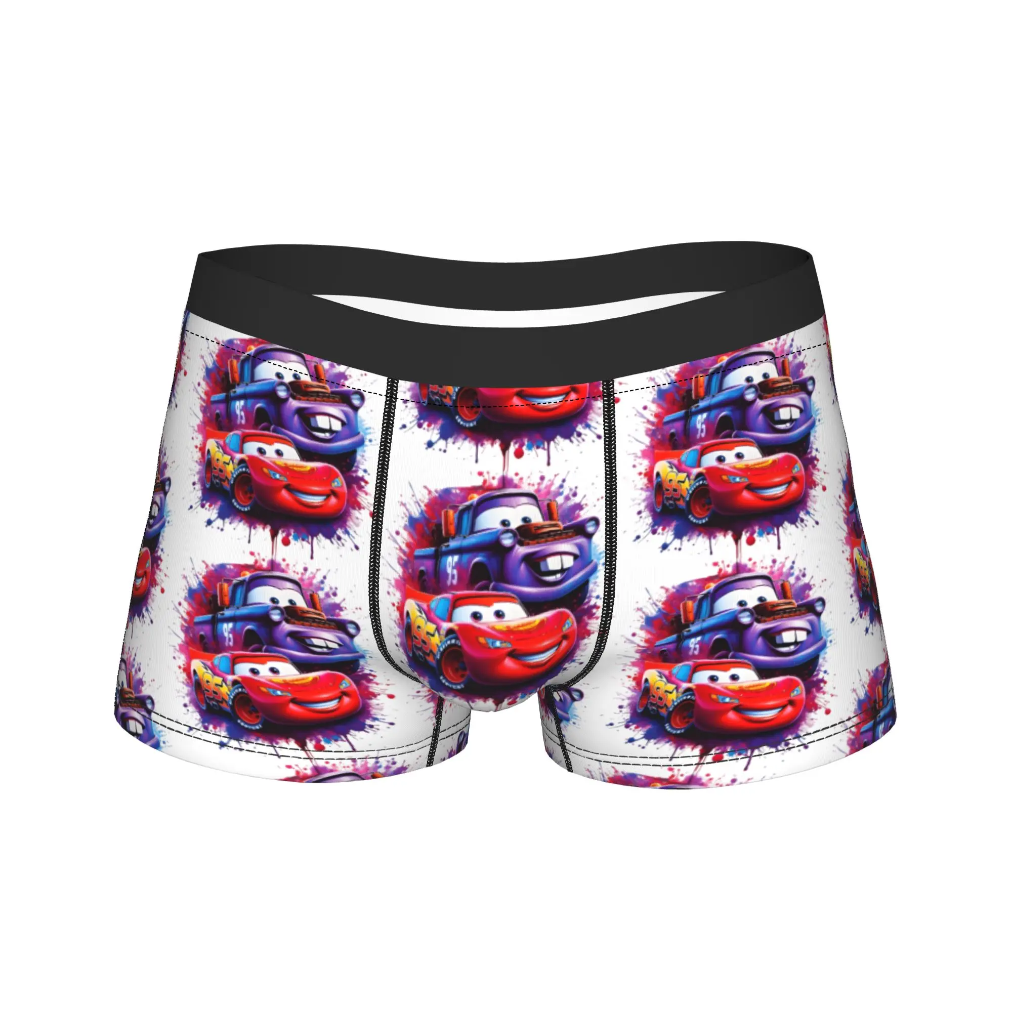 

Lightning McQueen Watercolor Splash Cartoon Movie Design Underwear Men Panties Sexy Soft Boxershorts Quality Shorts Briefs