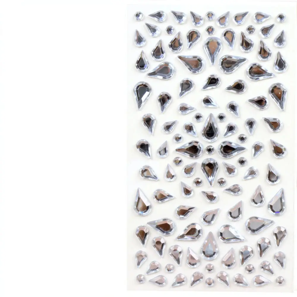 Acrylic Crystal Gemstone Stickers Adhesive Rhinestone Shapes For Kids Crafts Decorative Ornament For Performance Stage Style