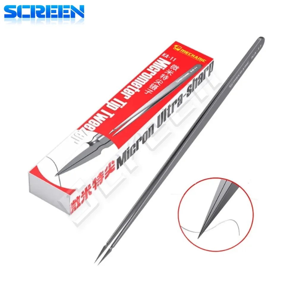 MECHANIC KA-11 Special Pointed Micrometer Tweezers Non-magnetic Anti-adsorption For Precision Electronic Component Flying Wire