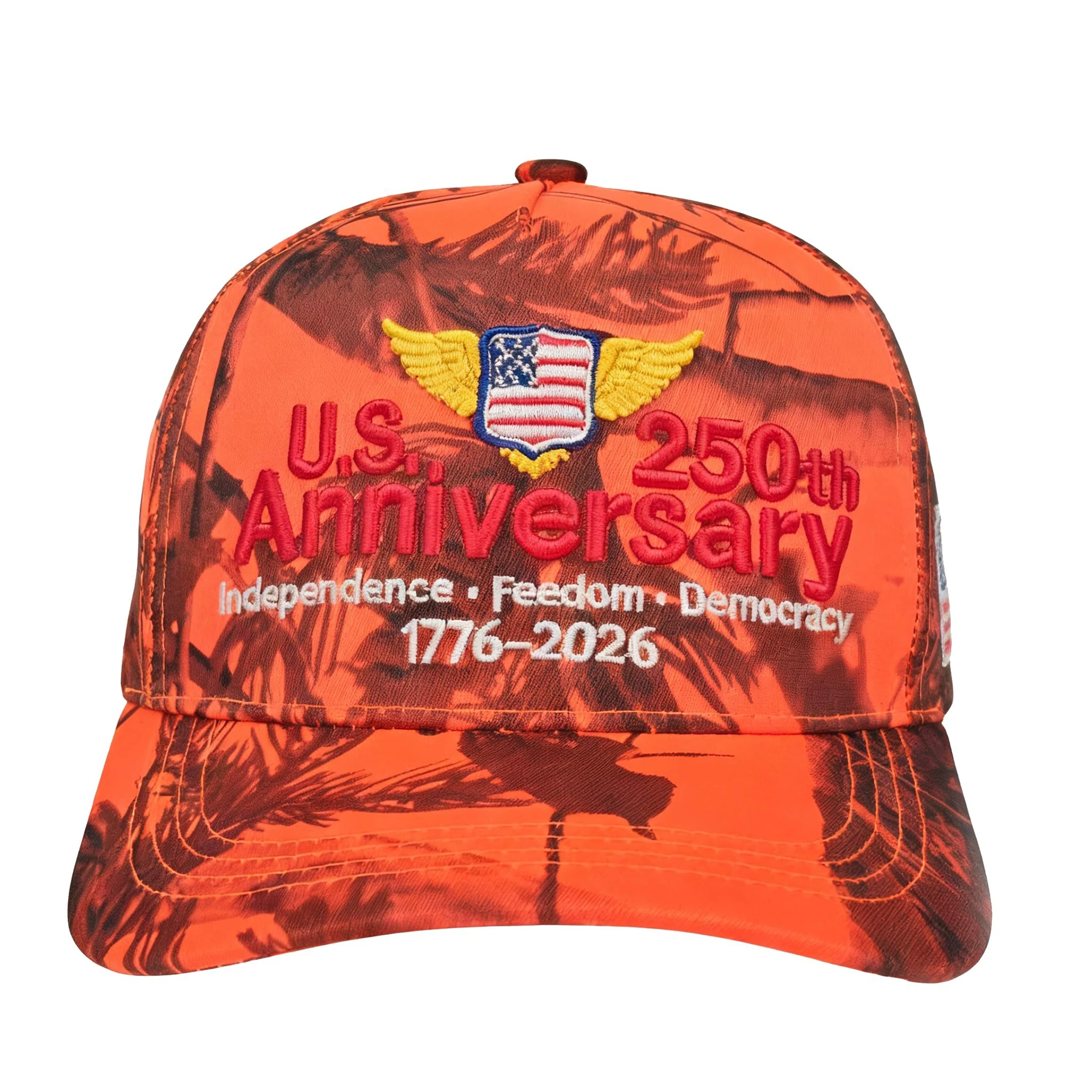 US 250th Anniversary Baseball Cap Embroidered Patriotic Hat Adjustable Unisex Dad Cap Independence Freedom Democracy 1776–2026