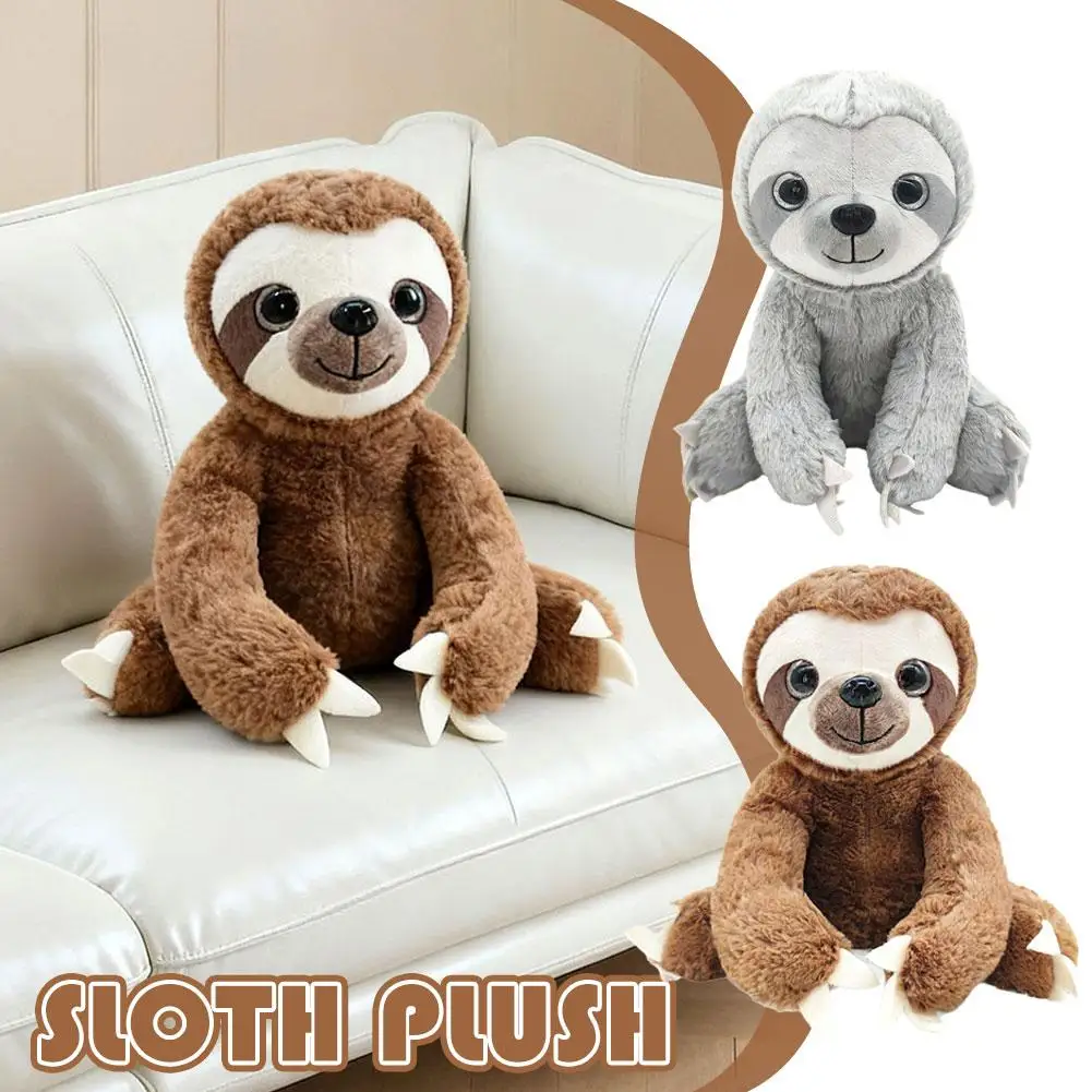 Beautiful sloth simulation plush toy 25 cm sloth doll gift cloth doll holiday birthday gift brown grey sloth for boy girl