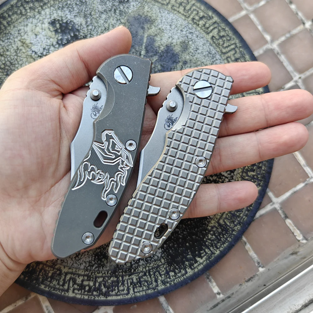 Cryo Vg10 3 "Lame Hinderer XM18 Manico in titanio Cuscinetto in ceramica JUFULE Coltello pieghevole Tasca tattica Caccia da campo Strumento EDC esterno