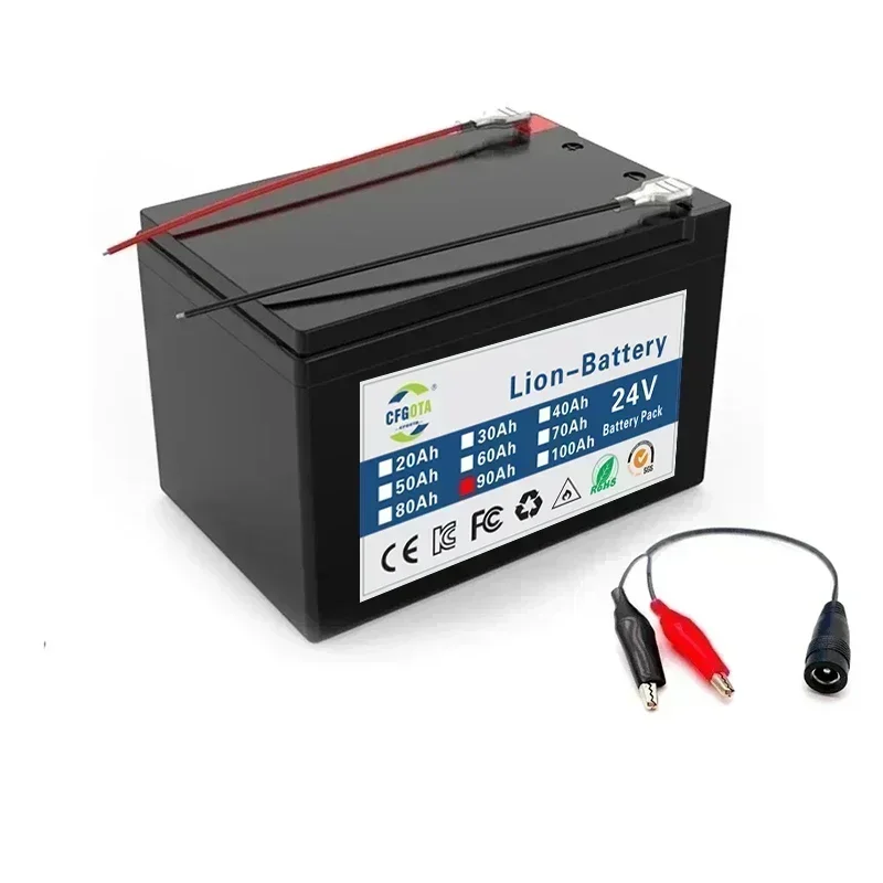 High Capacity 6s4p 24V 100Ah 18650 Battery Pack Lithium Ion Battery 25.2V 100000mAh Bicycle Moped Power Tools Battery