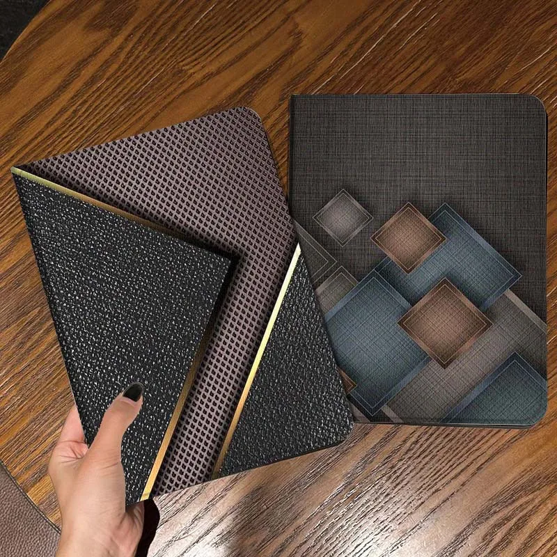 

Square Pattern Grid Design Gift For iPad Pro Air Mini 2 3 4 5 6 7 6th 7th 10th 11th 10.2 9.7 10.5 11 Foldable Tablet Case