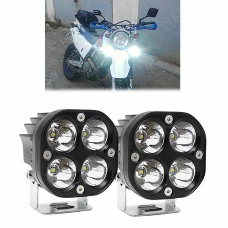 Motorcycle Headlight Spotlight 4 LED Rechargeable Spotlight Flashlight Super Spotlight Offroad Fog Light For ATV UTV SUV Truck