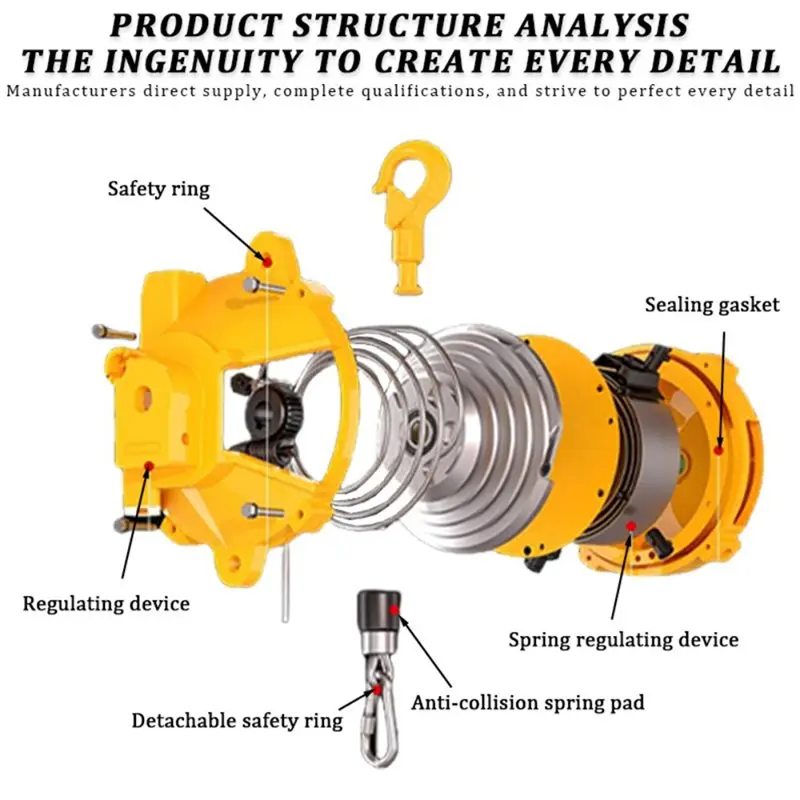 AWAH Hanging Work Holding Equipment Spring Balancer Retractable Tool Holder For Construction Site, Factory, Workshop