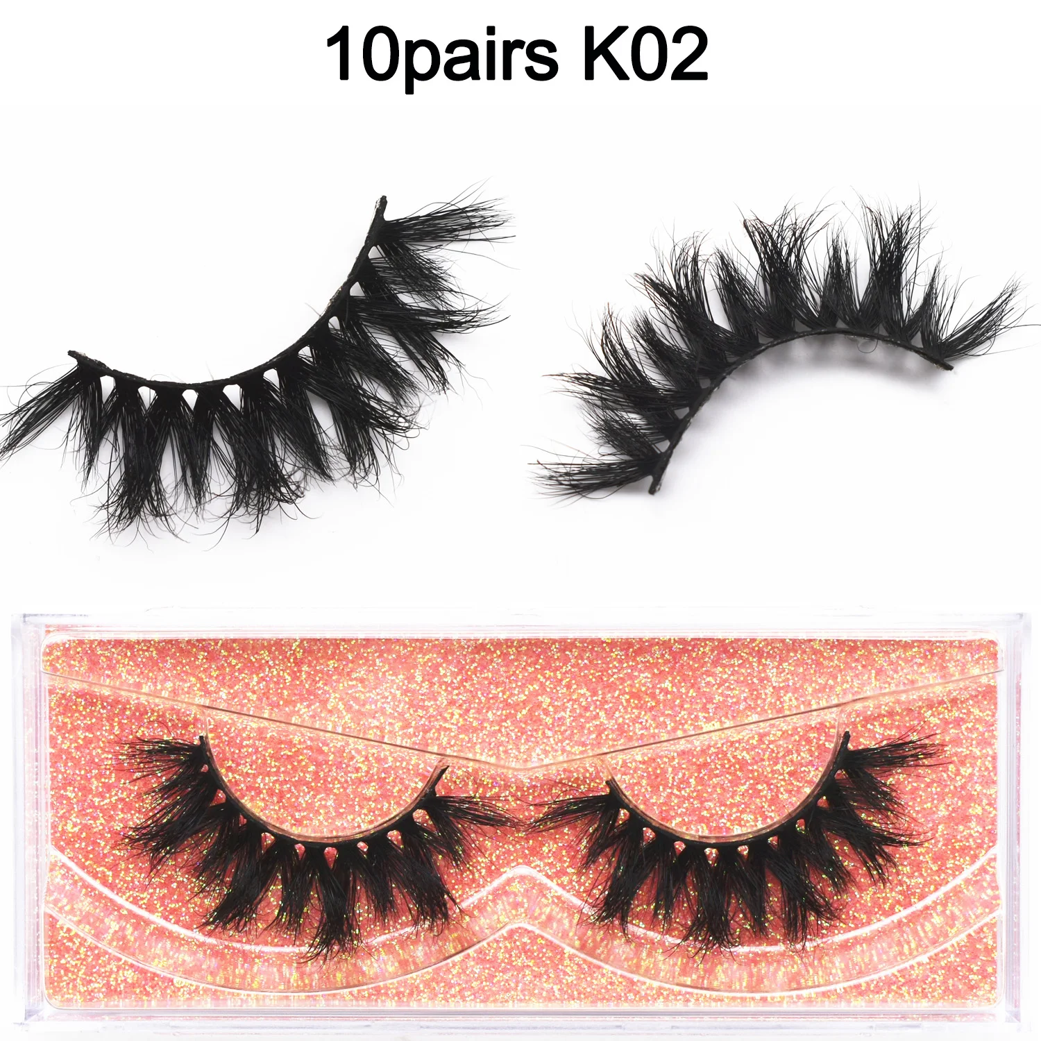 10pairs/lot Mink False Eyelashes Wispy Luxury Lashes Reusable Fluffy Fake Eyelashes 20mm Makeup Lashes 3D Mink Lashes Extension