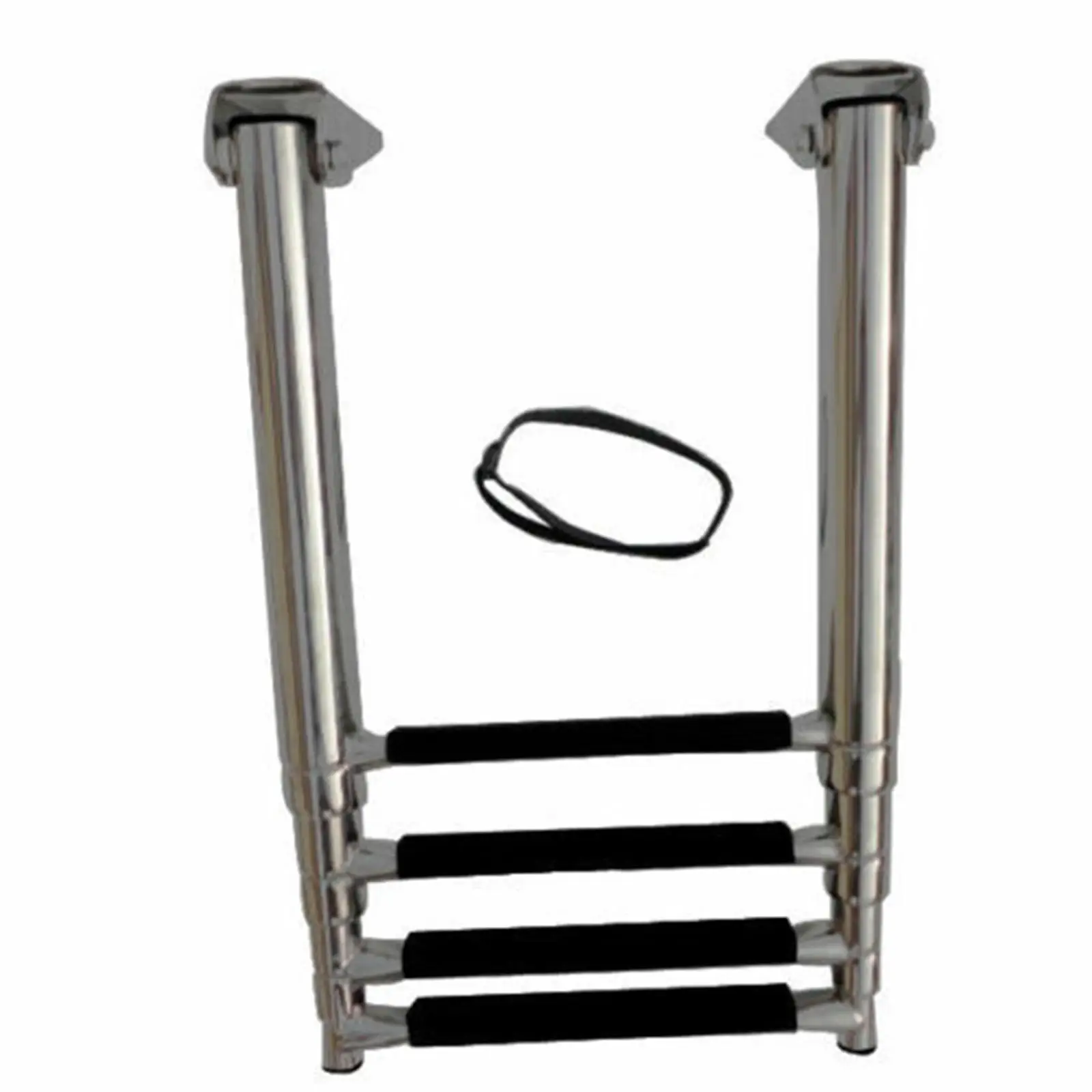 Marine Stainless Steel Boat Ladder 4 Step Folding Telescopic Space Saving Boarding for Swim Dock