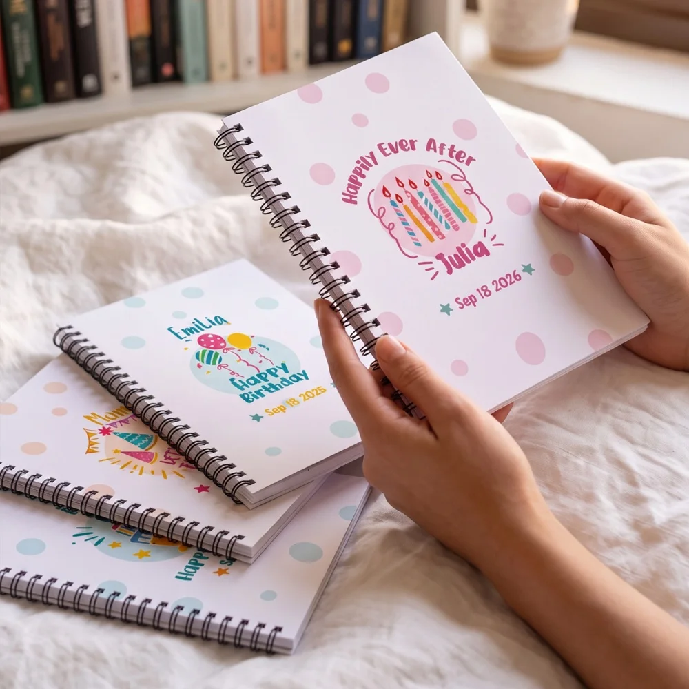 Customized Birthday Journal,Personalized Name Date Notebook,Notepad Planner,Birthday Memento,School Supplies