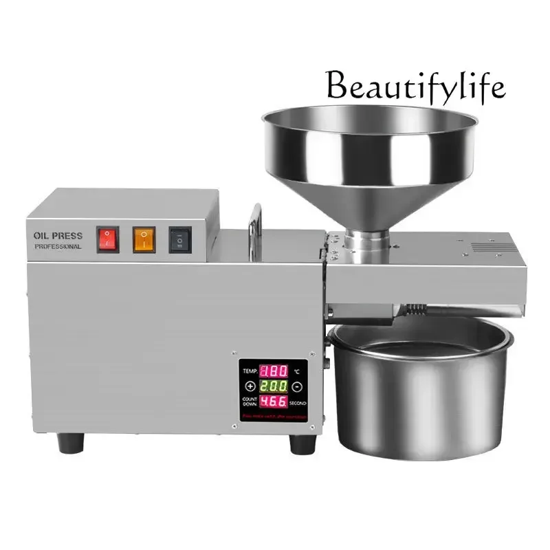 Household peanut oil press stainless steel commercial small and medium-sized sesame oil machine automatic oil press