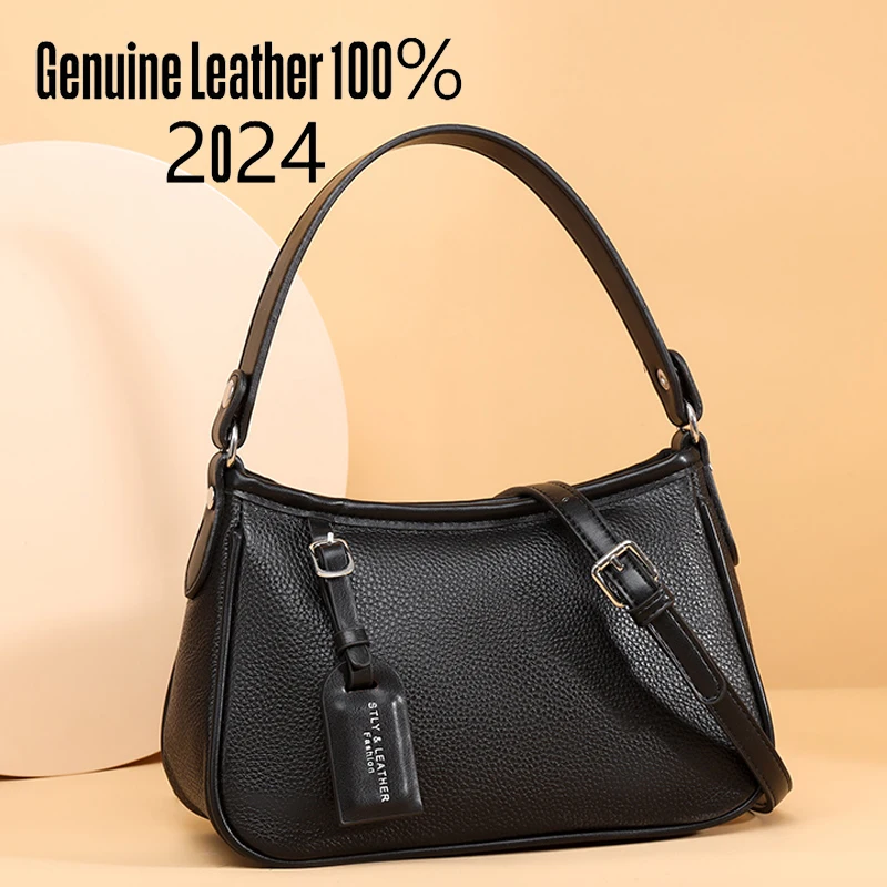 

Authentic Leather Tote Bag Luxury Large Capacity Women's Single Shoulder Diagonal Crossbody Bags Fashion Simple Female Handbag