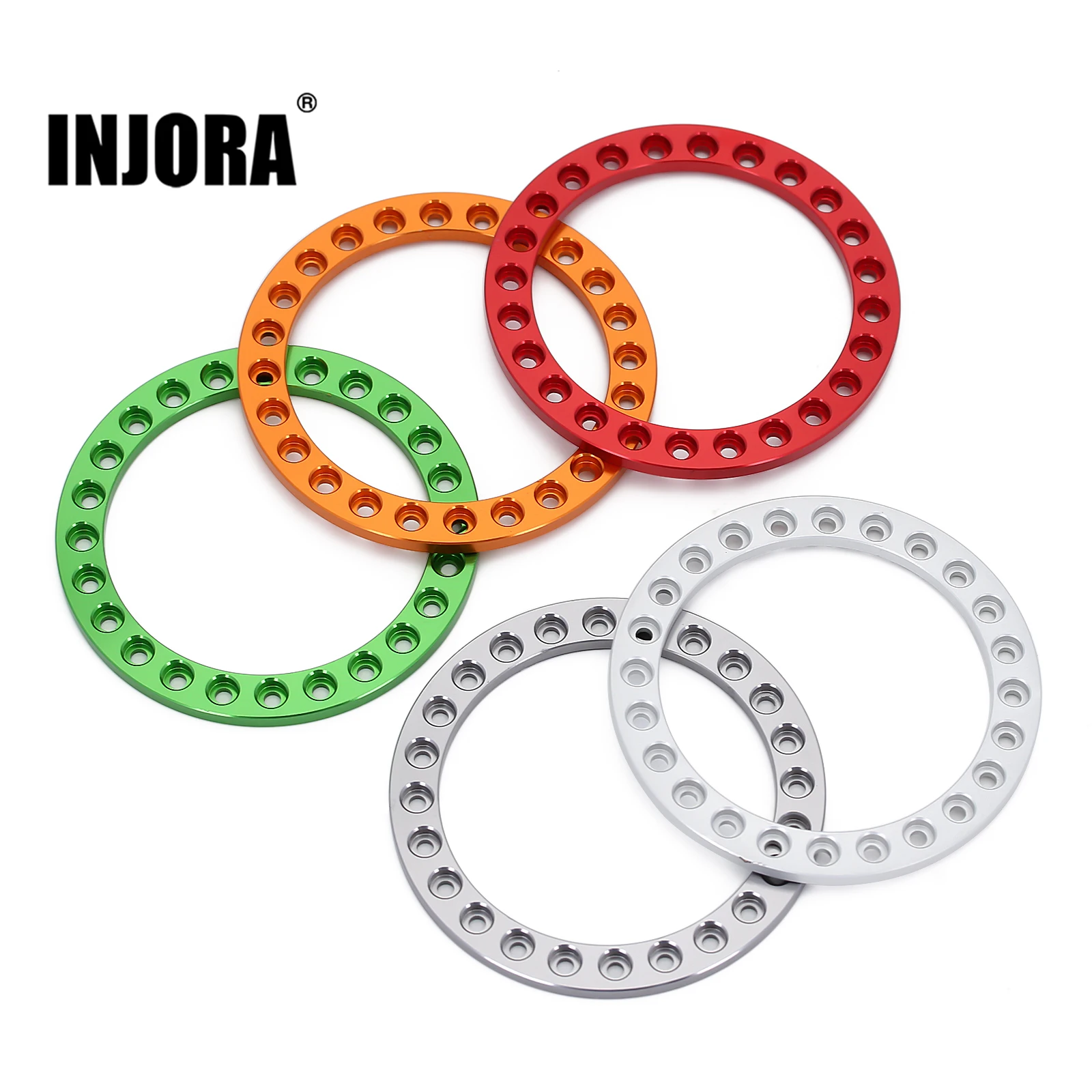 INJORA 4PCS CNC Aluminum Wheel Outer Beadlock Ring for 1.9\