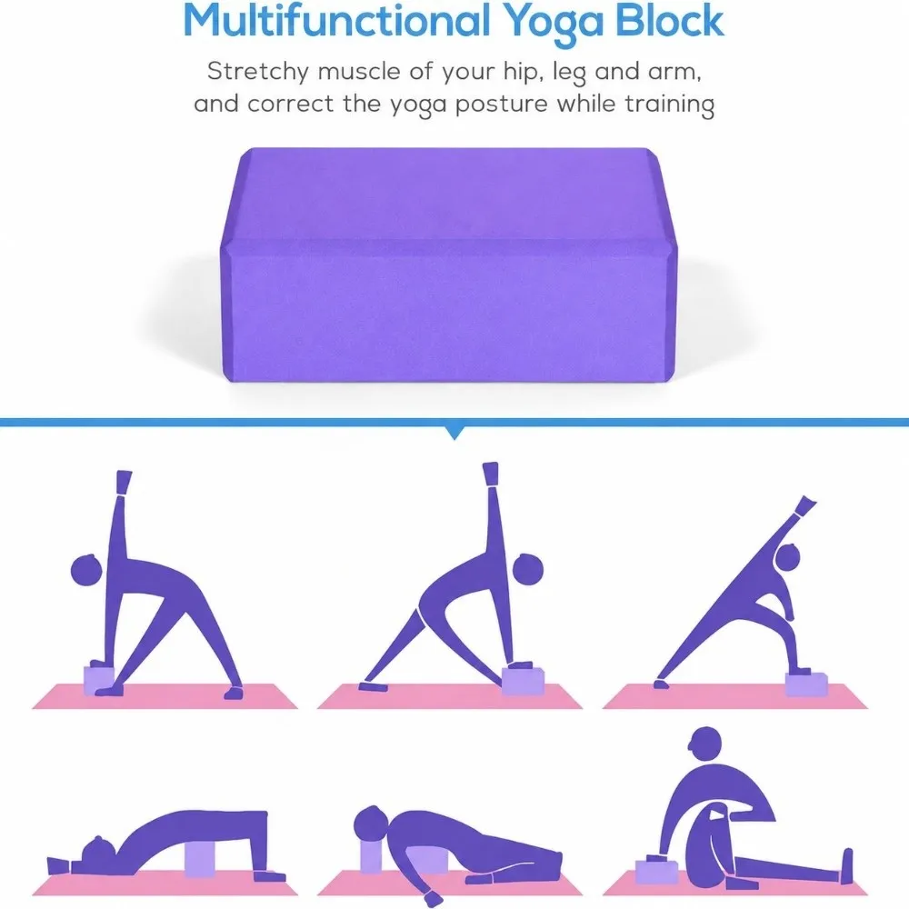 Durable EVA Yoga Blocks Yoga Strap Set Strap Included Fitness Yoga Block Pilates Block Set for Stretching