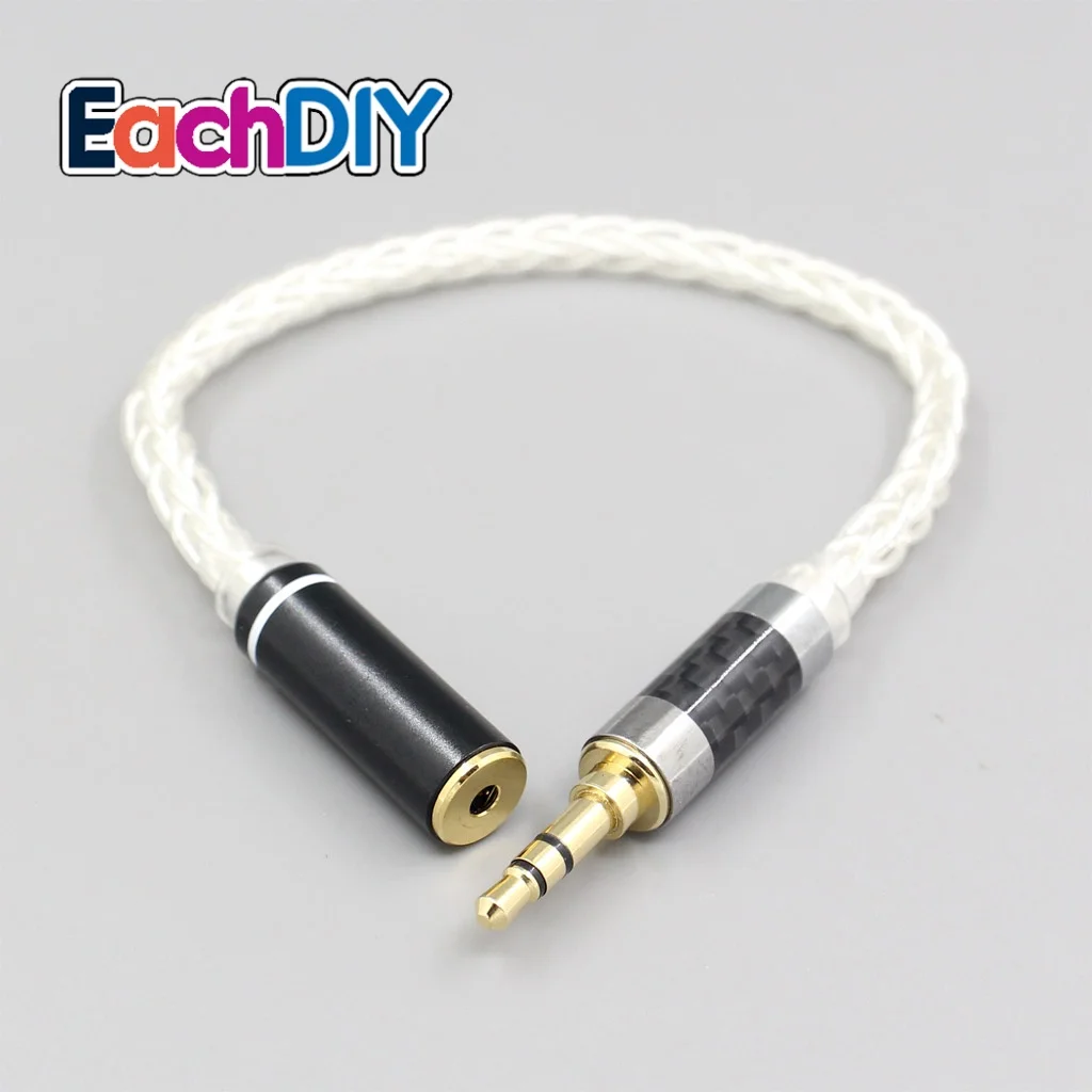 Various length plugs 8 Cores Pure 99% Silver Headphone Earphone Cable For 4.4mm xlr 6.5 3.5mm male to 2.5mm female LN007465