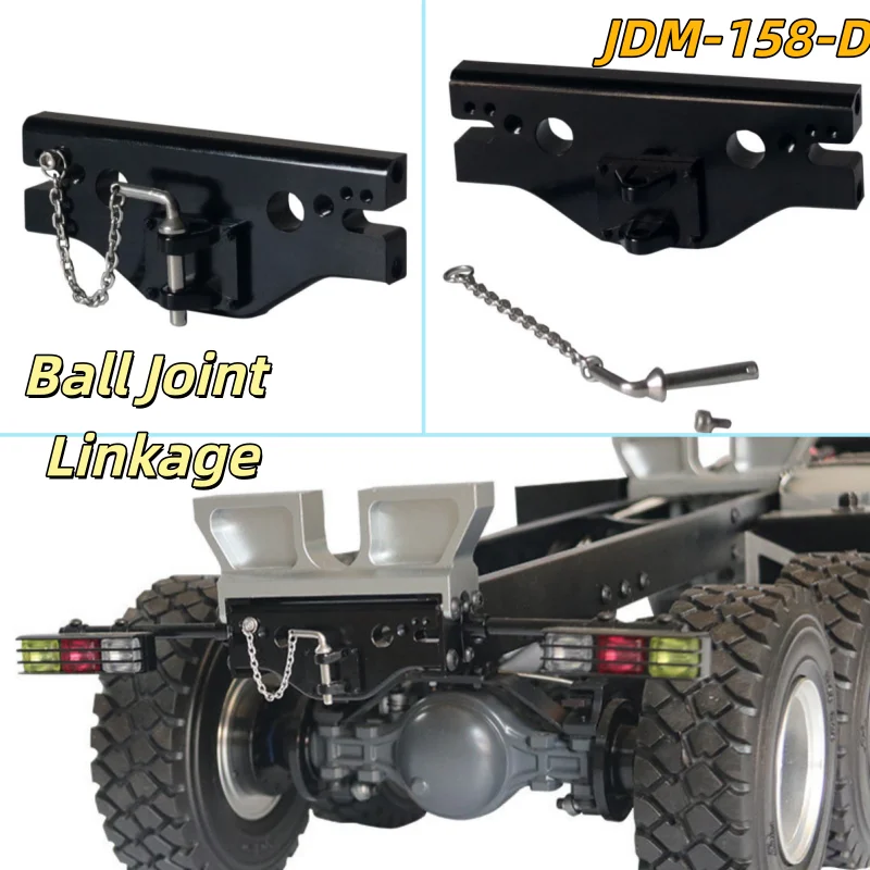 RC 1/14 Metal Tail Beam Rear Hook Spare for Tamiya Hydraulic Excavator Loader Dump Truck for VOLVO Trailer Tipper DIY Parts