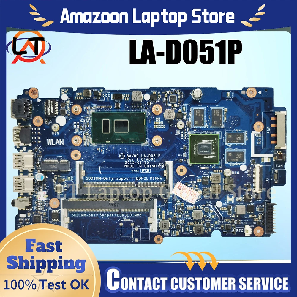 

For DELL Inspiron P39F F49F P29F 5557 5457 Laptop Motherboard LA-D051P BAV00 i3 i5 i7 CPU DDR3 Notebook Mainboard Test Tested OK