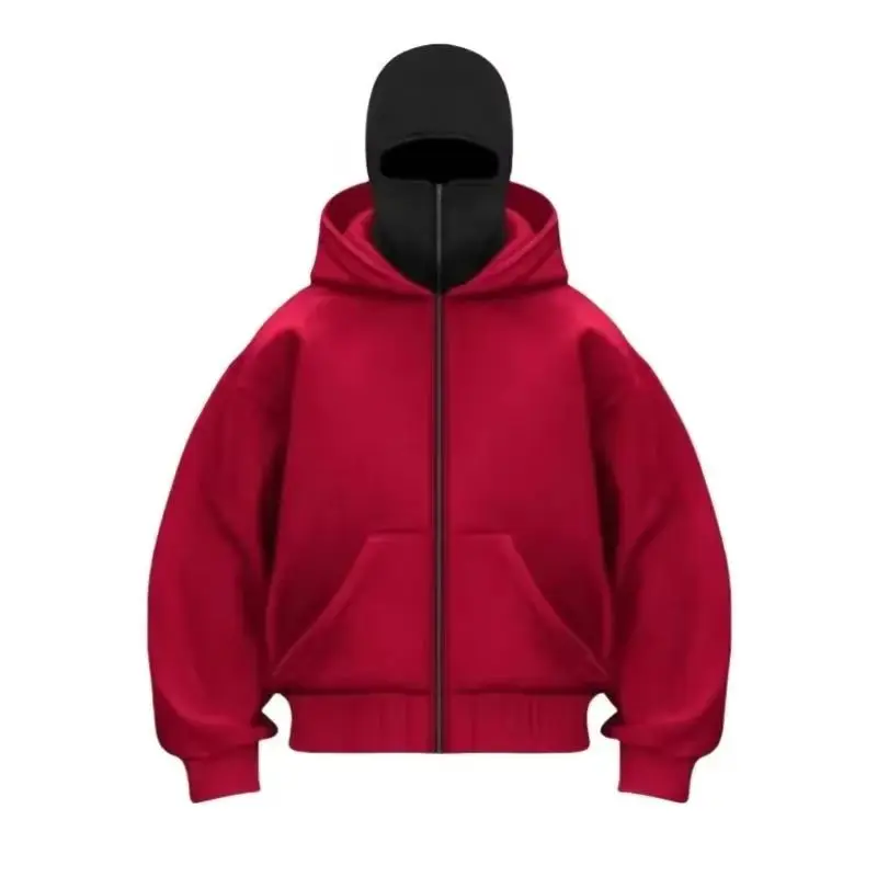 Men and Women Balaclava Y2K Gothic Harajuku Spring Autumn Winter New Item Double Hooded Sweatshirt Men Hooded Mask Zipper Jacket