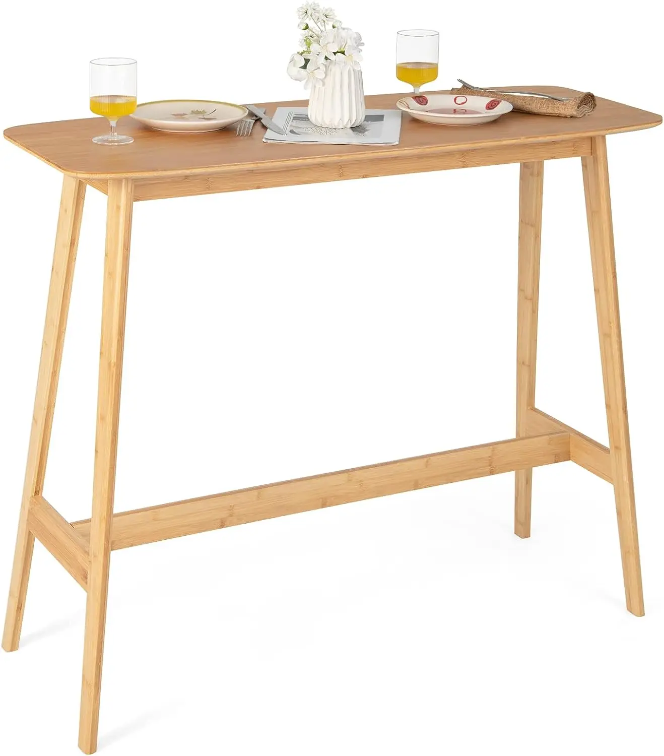 

！@Combohome Houseware Bamboo Console Table Custom Logo Living Room Furniture Modern Solid Wood Wood and Rattan Entry Table
