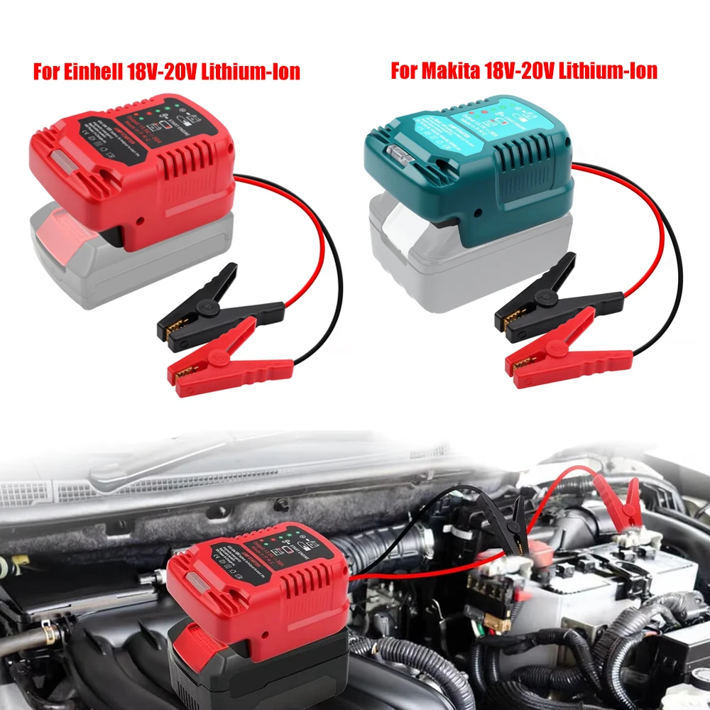 

Портативный автомобильный стартер с кабелем для Makita для Einhell 18 В-20 В, зарядное устройство для литий-ионного аккумулятора, адаптер для запуска Power Bank